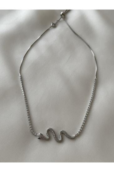 Vog Yılan Swarovski Taşlı Vip Micro Kaplama Bijuteri Kolye