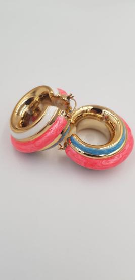 Vog Xuping Vip Seri Micro Kaplama Summer Mod Renkli Mineli Kalın Halka Küpe