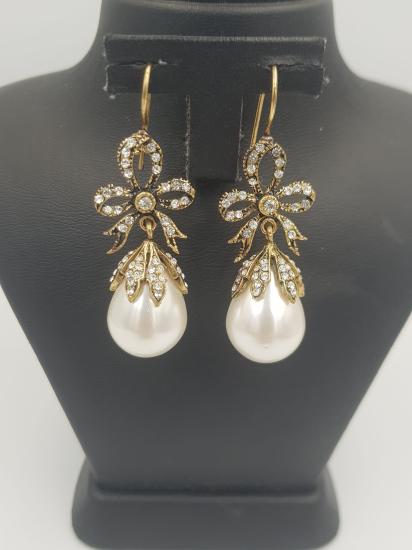 Vog Mayorka Inci Prinç Meteryal Şık Tasarım El Işi Bujiteri Inci Küpe