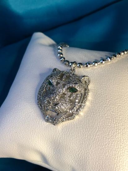 Xuping Tasarım Mikro Kaplama Swarovski Taşlı Kaplan Sevgiliye Eşe Hediye Bijuteri Kolye