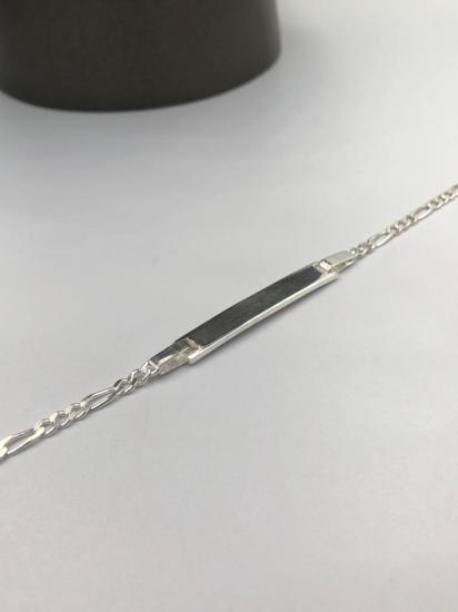 Vog İsim yazılabilen Düz Plaka Detay 925 Ayar Gümüş Hediyelik Çocuk Bebek Künyesi Bilekliği