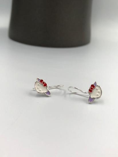 Vog Mine İşlemeli 925 Ayar Gümüş Pepe Figürlü Hediyelik Çocuk,Bebek Küpesi