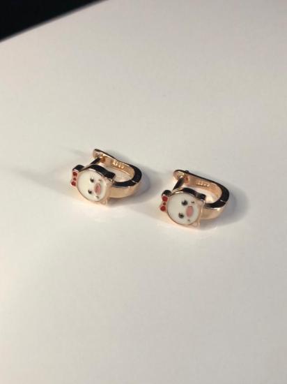 Vog Mine İşlemeli 925 Ayar Gümüş Anime Karakter Tasarım Hediyelik Çocuk,Bebek Küpesi