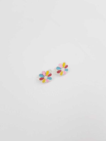 Vog Renkli Papatyalar Temalı 925 Ayar Gümüş Hediyelik Çocuk,Bebek Küpesi