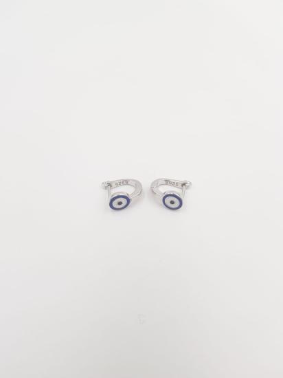 Vog Mine İşlemeli Nazar Boncuk Temalı Minik 925 Ayar Gümüş Hediyelik Çocuk Bebek Küpesi