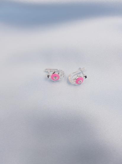 Vog Pembe Mine İşlemeli 925 Ayar Gümüş Kaplumbağa Model Hediyelik Çocuk,Bebek Küpesi