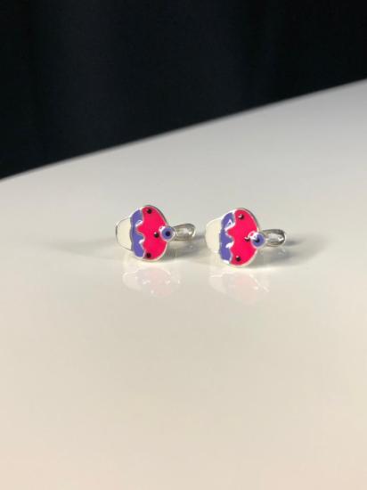 Vog Mine İşlemeli 925 Ayar Gümüş Dondurma Model Hediyelik Çocuk,Bebek Küpesi