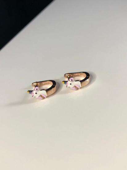 Vog Mine İşlemeli 925 Ayar Gümüş Unicorn Model Hediyelik Çocuk,Bebek Küpesi