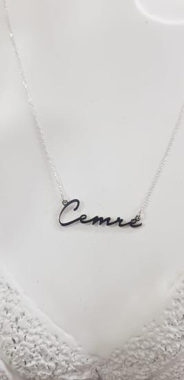 Cemre Yazılı Isim Kolye 925 Ayar Gümüş  Sevgiliye • Eşe • Anneye Hediye Kolye