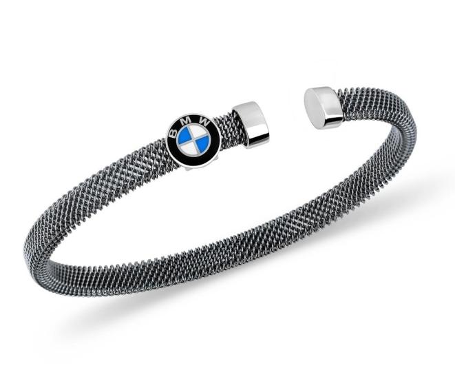 Bmw Logolu Tasarım 925 Gümüş V Çelik Bileklik • Işıklı Kutuda • Sevgiliye • Eşe • Babaya Bileklik