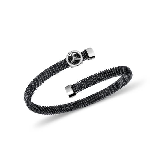 Vog 14 Ayar (585) Altın Mersedes Logolu Tasarım Yassı Çelik Sevgiliye Eşe Babaya Hediye Bileklik