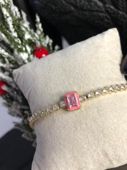 Vog Xuping Model Baget Taş Detay Yuvarlak Su Yolu Sevgiliye,Eşe,Anneye,Arkadaşa Çelik Bileklik