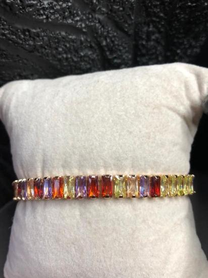 Vog Xuping Model Renkli Mix Baget Taşlı Su Yolu Çelik Sevgiliye,Eşe,Anneye,Arkadaşa Hediye Bileklik