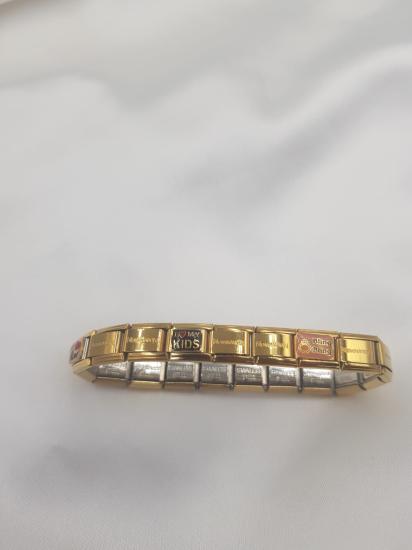 Vog Charm Sembol Detaylı Italy Composable Gold Renk Paslanmaz Çelik Bileklik