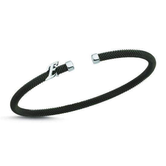 Vog Kişiye Özel Çelik Babaya,Sevgiliye,Arkadaşa Siyah V Beyaz Renk Tel Örgü Bileklik,Bilezik