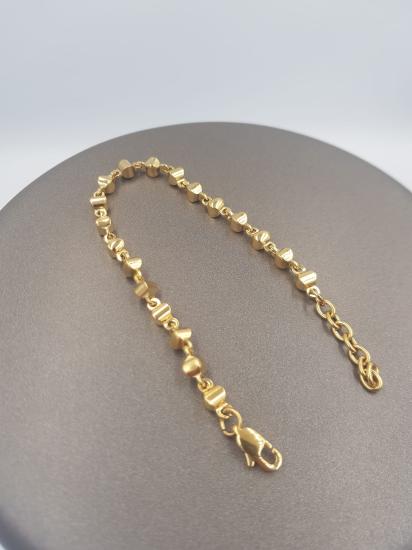 Vog  Paslanmaz Çelik Unisex Gold Renk Altın Tasarım Sevgiliye,Arkadaşa Hediye Bileklik