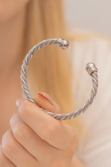 Vog 24 Ayar Altın Kaplama Sevgiliye,Anneye,Arkadaşa Hediye Çelik Hasır Model Kelepçe