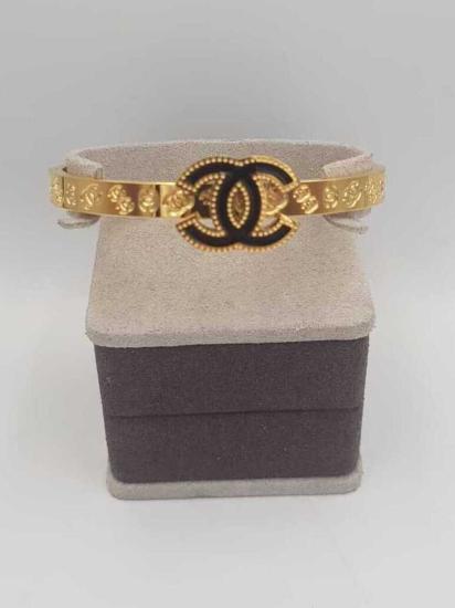 Vog Çelik Chanel Model Sİyah Mine İşlemeli Sevgiliye,Anneye,Arkadaşa Hediye Bileklik