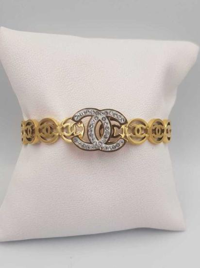 Vog Çelik Chanel Model Taş İşlemeli Sevgiliye,Anneye,Arkadaşa Hediye Bileklik