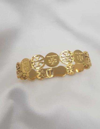 Vog Paslanmaz Çelik Tory Burch Tasarım Sarı Renk  Sevgiliye,Anneye,Arkadaşa Hediye Bileklik