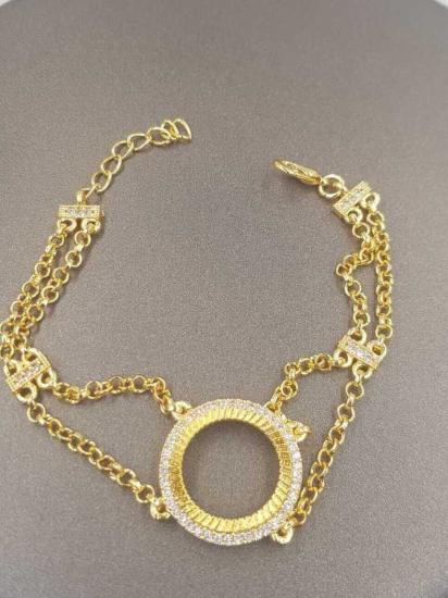 Vog Çeyrek Ve Gram Takılan 24 Ayar Altın Kaplama Dodge Zincirli Bileklik