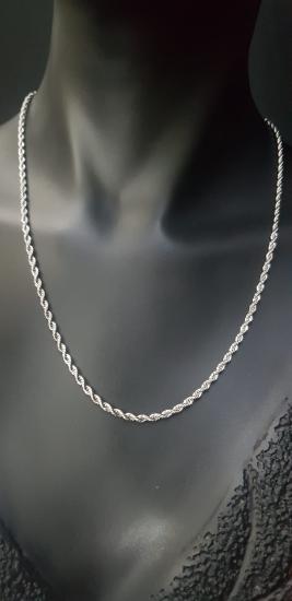 Vog Unisex Vip 2.5 Mm Paslanmaz Çelik Burgu Halat Beyaz Renk  Kolye
