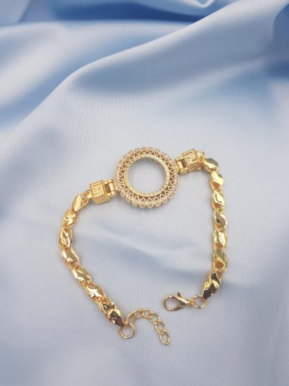 Vog Çeyrek Ve Gram Takılan 24 Ayar Altın Kaplama Halep Pullu Ezme Arpa Zincirli Bileklik