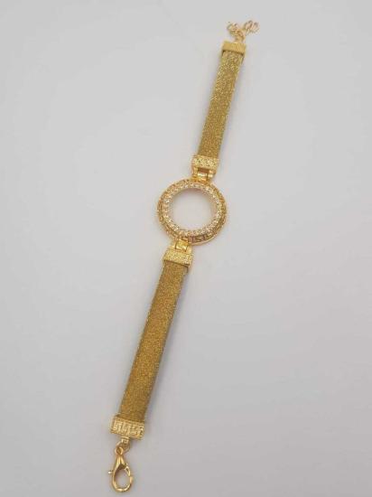  Vog Sarı Simli 24 Ayar Altın Kaplama Çeyrekli Ve Gram Takılan Bileklik