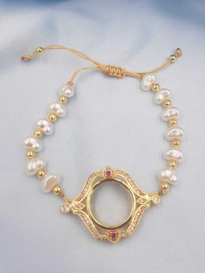  Vog Çeyrek V Gram Altın Takılan Model 24 Ayar Altın Kaplama İnci Bileklik