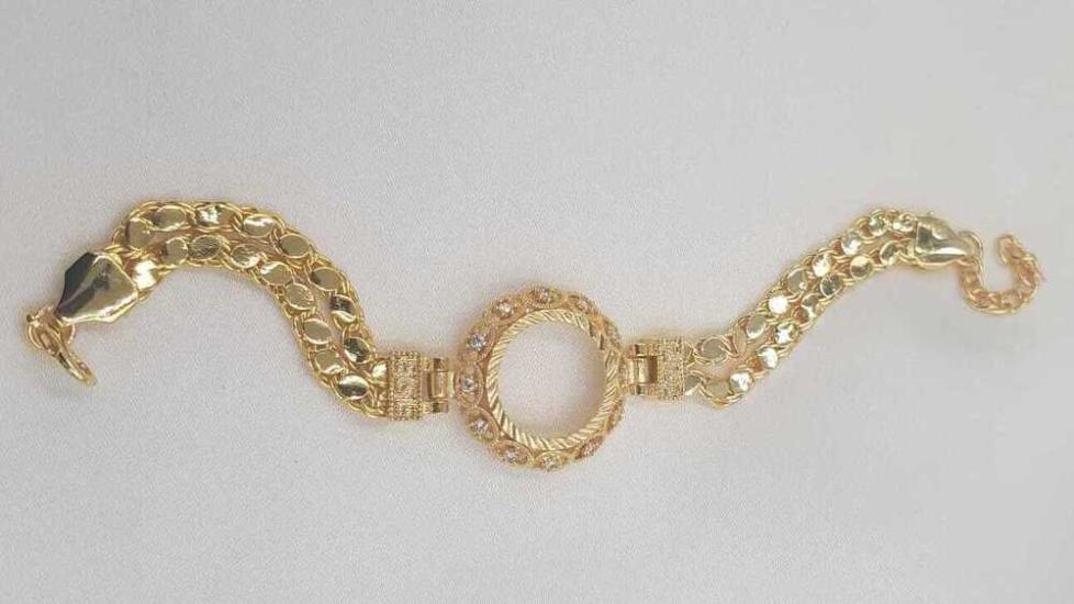 Vog Çeyrek Ve Gram Takılan Kaplama Çift Zincirli Halep Pullu Ezme Arpa Bileklik