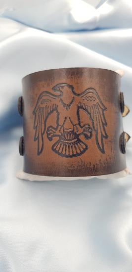 Vog Anadolu Kartalı Deri Çift Tokalı Sevgiliye,Arkadaşa Babaya Hediyelik Bileklik