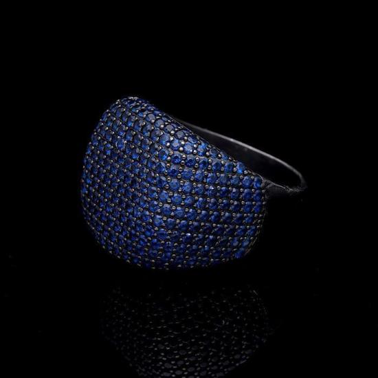 Erkek Gümüş Yüzük - Mavi Zirconia Taşlı • Işıklı Kutuda • Sevgiliye • Eşe • Babaya