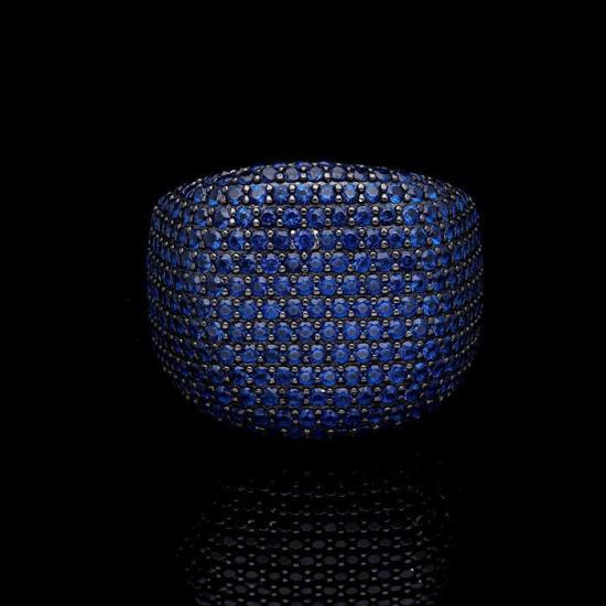 Erkek Gümüş Yüzük - Mavi Zirconia Taşlı • Işıklı Kutuda • Sevgiliye • Eşe • Babaya