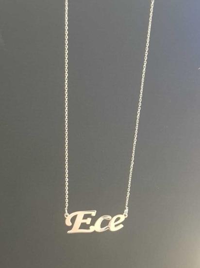  Ece Yazılı İsim Kolye Kişiye Özel Tasarım Gümüş Sevgiliye • Eşe • Anneye • Arkadaşa  Kolye
