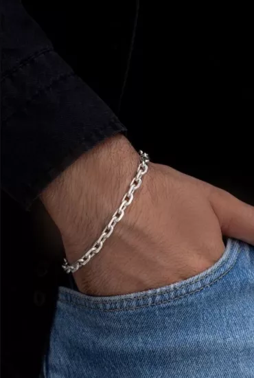 5mm Forse Model 925 Gümüş Bileklik • Sevgiliye • Eşe • Babaya Bileklik