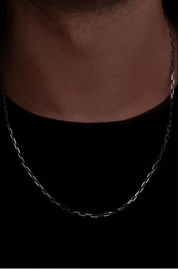 3mm Oksitli Forse Model 925 Gümüş Kolye • Sevgiliye • Eşe • Babaya Kolye