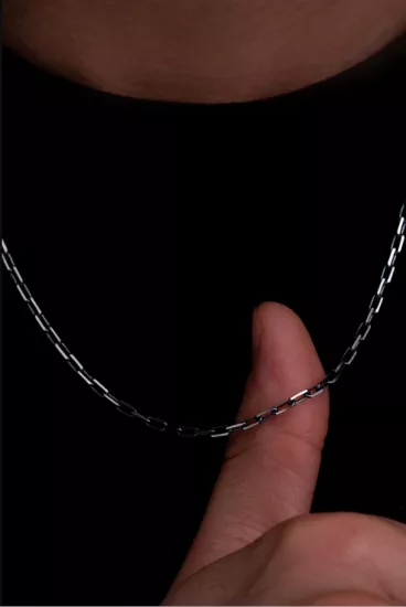 3mm Oksitli Forse Model 925 Gümüş Kolye • Sevgiliye • Eşe • Babaya Kolye