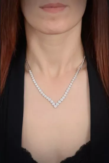 Vog 925 Ayar Ahsen Gümüş Su Yolu Set  - Düğün - Nişan - Söz - Sevgiliye - Eşe Takım