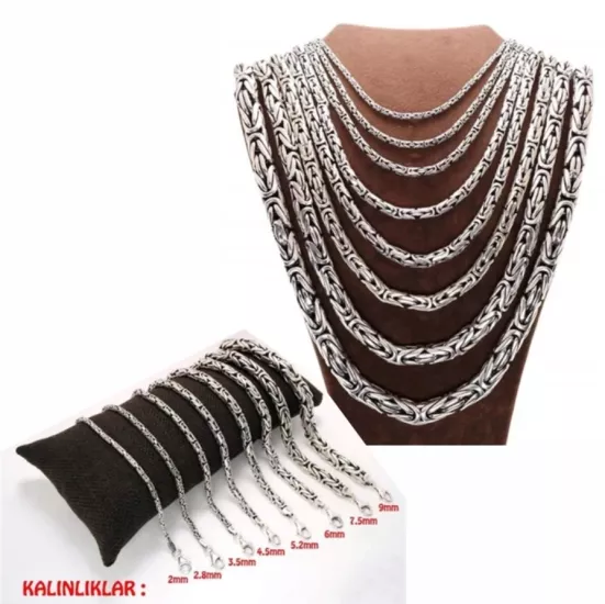 4.5mm Yuvarlak Kral Model Gümüş Set • Işıklı Kutuda Sevgiliye • Eşe • Babaya Bileklik Kolye Set