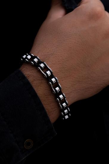 Motosiklet Bisiklet Zinciri Siyah Orta Kalınlık Sevgiliye - Eşe - Babaya - Arkadaşa Çelik Bileklik