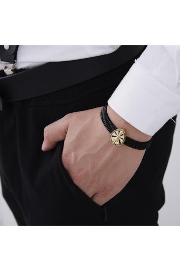 Vog Esnek Çelik V Sarı Gümüş Kılıç Dizayn Hediyelik Sevgiliye,Babaya,Arkadaşa Elastik Bileklik