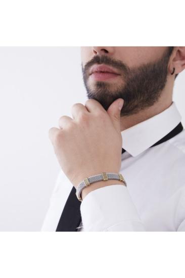 Vog Esnek Çelik ve Gümüş Erkek Bileklik - Sevgiliye,Babaya,Arkadaşa Elastik Paslanmaz Çelik Bileklik