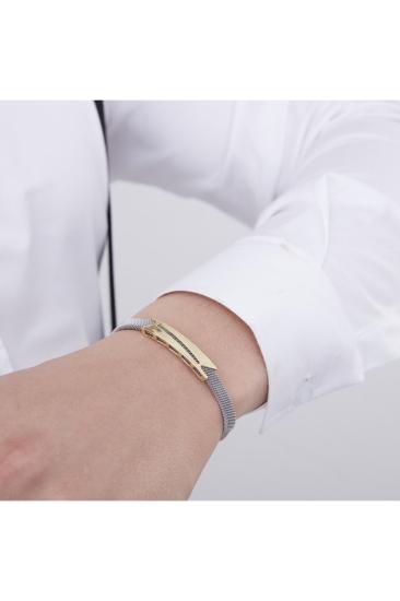 Vog Beyaz Çelik Erkek Bileklik - Sevigilye,Babaya,Arkadaşa Tasarım Gümüş ve Çelik Erkek Bileklik 