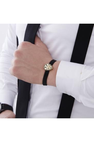 Vog Esnek Çelik V Sarı Fleur De Lis Gümüş Hediyelik Sevgiliye,Babaya,Arkadaşa Elastik Bileklik