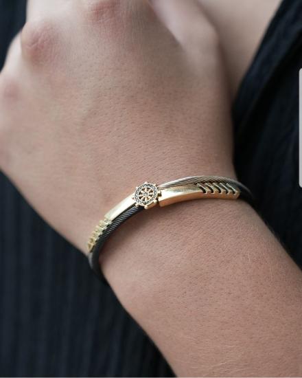 Denizci Gemici Dümen Figürlü Erkek Gümüş Bileklik •Işıklı Kutuda • Sevgiliye • Eşe • Babaya Bileklik