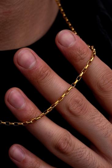 Vog 18 K Altın Kaplama Halka Model Paslanmaz Sevgiliye - Eşe - Babaya - Arkadaşa Hediye Çelik Kolye