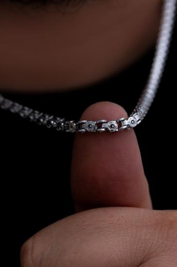 Erkek Çelik Kolye - Pullu Model • Sevgiliye • Eşe • Babaya Hediye Çelik Hediye Kolye