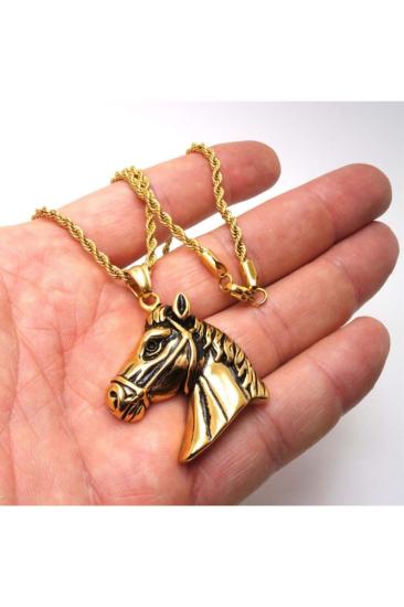 At Başı Horse Unisex Kolye Zincir - Sevgiliye - Eşe- Babaya - Arkadaşa Kolye