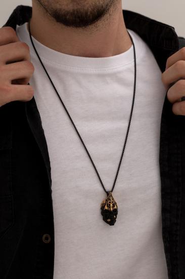 Büyücü Kurukafa Model Çelik Erkek Kolye Paslanmaz Çelik Sevgiliye - Eşe - Babaya Hediye Kolye