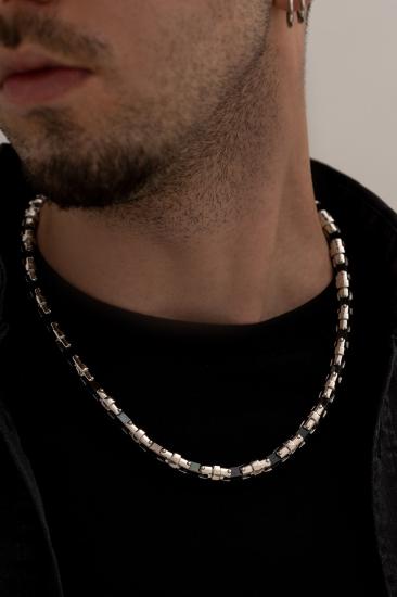 Boru Model Çelik Erkek Kolye - 316 L Paslanmaz Sevgiliye,Eşe,Babaya,Arkadaşa Hediye Çelik Kolye